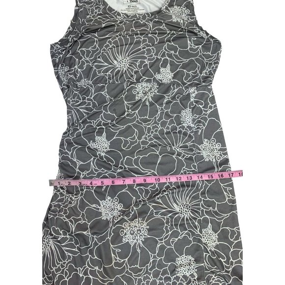 L.L. Bean Mandala Dress Floral Knee Length Outdoor Dress Zip Pocket Size XS Gray - Picture 7 of 9